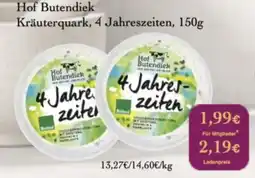 LPG Biomarkt Hof Butendiek Kräuterquark Angebot