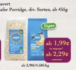 LPG Biomarkt Davert Hafer Porridge Angebot