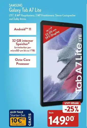 Aldi Nord Samsung Galaxy Tab A 17 Lite Angebot