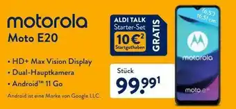 Aldi Nord Motorola Moto E20 Angebot