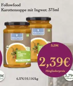 LPG Biomarkt followfood Karottensuppe mit Ingwer Angebot