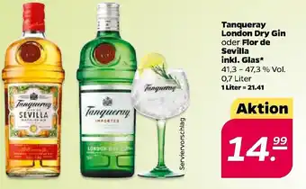 NETTO Tanqueray London Dry Gin oder Flor de Sevilla 0,7L Angebot