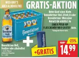 Marktkauf Benediktiner Hell, Festbier oder alkoholfrei Angebot