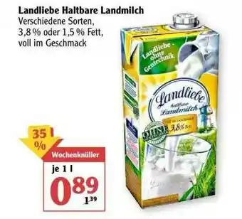 Globus Landliebe Haltbare Landmilch Angebot