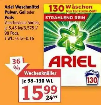 Globus Ariel Wascmittel Pulver Gel Oder Pods Angebot