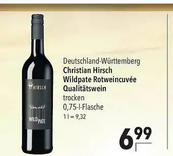 CITTI Markt Deutschland-württemberg Christian Hirsch Wildpate Rotweincuvée Qualitätsweine Angebot