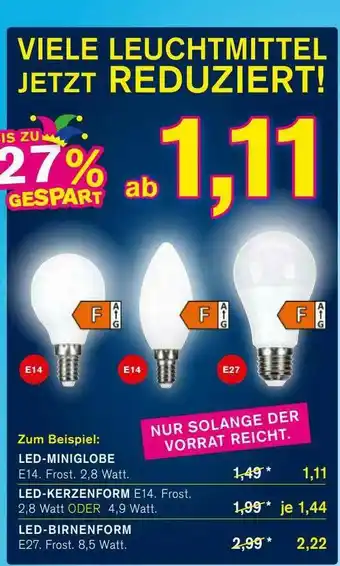 KODi Led-miniglolbe Led-kerzenform Oder Led-birnenform Angebot