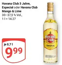 Globus Havana Club 3 Jahre, Especial oder Havana Club Mango & Lime Angebot