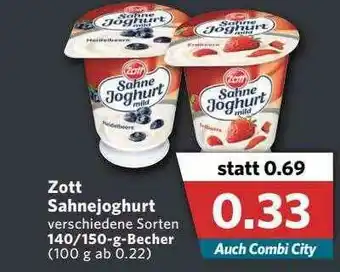 Combi Zott Sahnejoghurt Angebot