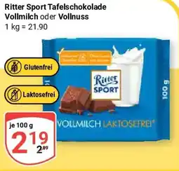 Globus Ritter Sport Tafelschokolade Vollmilch oder Vollnuss Angebot