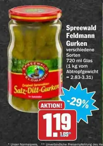 Hit Spreewald Feldmann Gurken Angebot