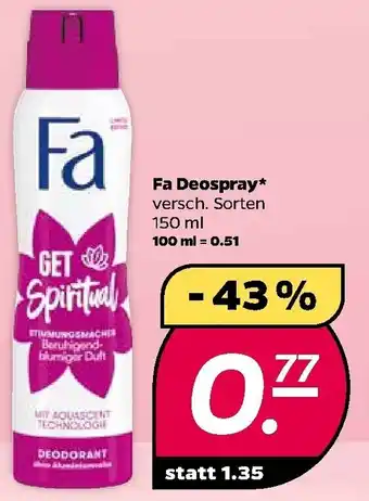 NETTO Fa Deospray 150ml Angebot