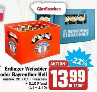 Hit Erdinger Weissßier Oder Bayereuther Hell Angebot