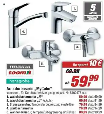 toom Baumarkt Hansgrohe Armaturenserie „mycube” Angebot