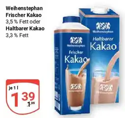 Globus Weihenstephan Frischer Kakao oder Haltbarer Kakao Angebot