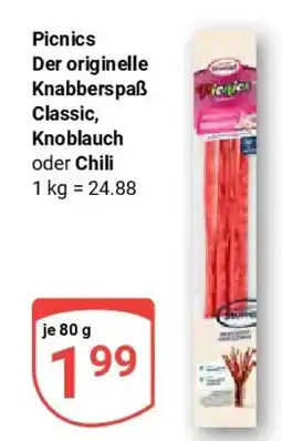 Globus Picnics Der originelle Knabberspaẞ Classic, Knoblauch oder Chili Angebot