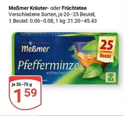 Globus Meẞmer Kräuter- oder Früchtetee Angebot