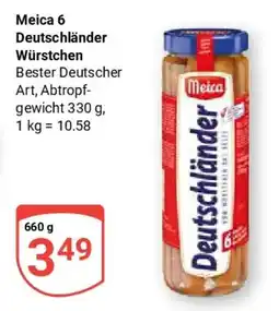 Globus Meica 6 Deutschländer Würstchen Angebot