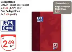 Globus Oxford Collegeblock oder Duo Collegeblock Angebot