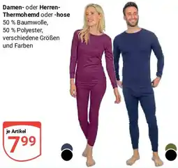Globus Damen- oder Herren-Thermohemd oder hose Angebot
