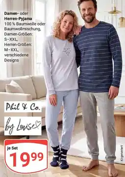 Globus Damen oder Herren-Pyjama Angebot