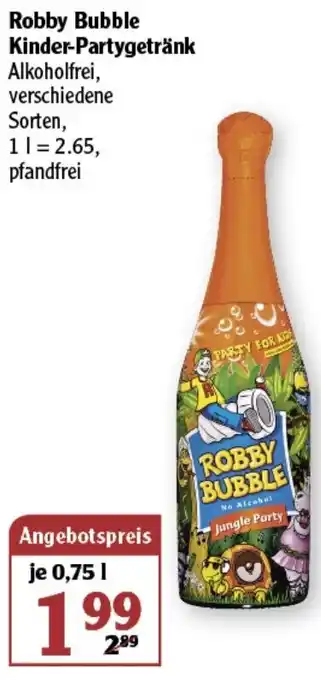 Globus Robby Bubble Kinder-Partygetrank 750ml Angebot