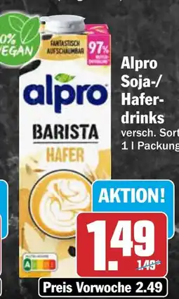 AEZ Alpro Soja-/Hafer-drinks Angebot