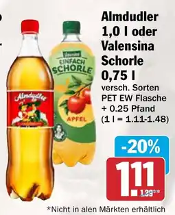 AEZ Almdudler oder Valensina Schorle Angebot