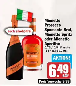 AEZ Mionetto Prosecco Spumante Brut, Mionetto Spritz oder Mionetto Aperitivo Angebot