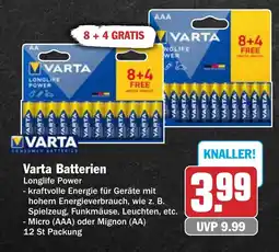 AEZ Varta Batterien Longlife Power Angebot