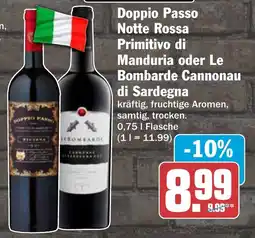 AEZ Doppio Passo Notte Rossa Primitivo oder Le Bombarde Cannonau Angebot