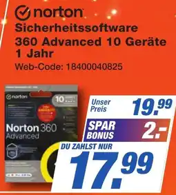 K+B Expert Norton Sicherheitssoftware 360 Advanced 10 Geräte 1 Jahr Angebot