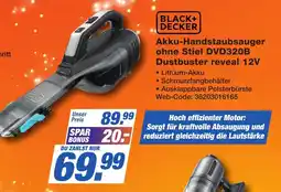 K+B Expert BLACK+DECKER Akku-Handstaubsauger ohne Stiel DVD320B Angebot