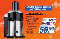 K+B Expert GASTROBACK Entsafter VITAL JUICER PRO 40117 Angebot