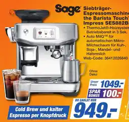 K+B Expert Sage Siebträger-Espressomaschine the Barista Touch Impress SES882B Angebot