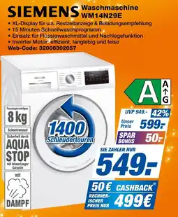 expert Techno Land SIEMENS Waschmaschine WM14N29E Angebot