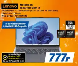 expert Techno Land Lenovo Notebook IdeaPad Slim 3 Angebot