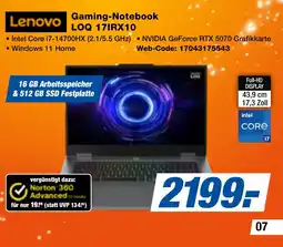 expert Techno Land Lenovo Gaming-Notebook LOQ 17IRX10 Angebot