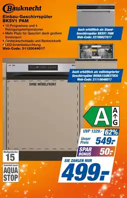 expert Techno Land Bauknecht Einbau-Geschirrspüler BKS V1 PAM Angebot