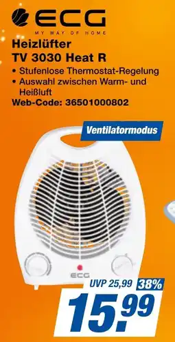 expert Techno Land ECG Heizlüfter TV 3030 Heat R Angebot