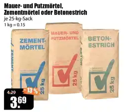 V Baumarkt Mauer- und Putzmörtel, Zementmörtel oder Betonestrich Angebot