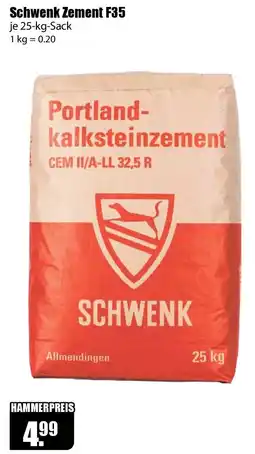 V Baumarkt Schwenk Zement F35 Angebot