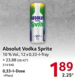 Selgros Absolut Vodka Sprite Angebot