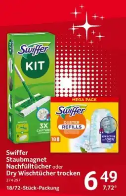 Selgros Swiffer Staubmagnet Nachfülltücher oder Dry Wischtücher trocken Angebot