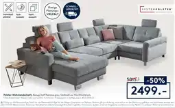 Möbel Rieger Polster-Wohnlandschaft, Bezug Stoff Famosa grey Angebot