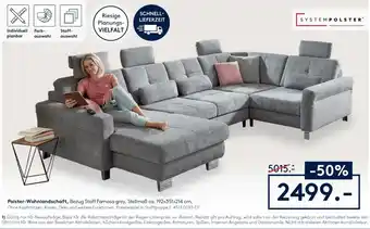 Polster-Wohnlandschaft, Bezug Stoff Famosa grey