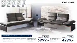 Möbel Rieger Ledergarnitur, Bezug Leder India Muskat, Holzrahmen in Wildeiche geölt Angebot