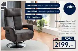 Möbel Rieger Relaxsessel, Bezug Stoff Clint grey Angebot