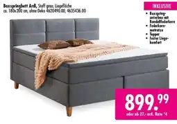 Möbel Boss Boxspringbett Ardi, Stoff grau, Liegefläche Angebot