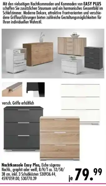 Nachtkonsole Easy Plus, Eiche sägerau